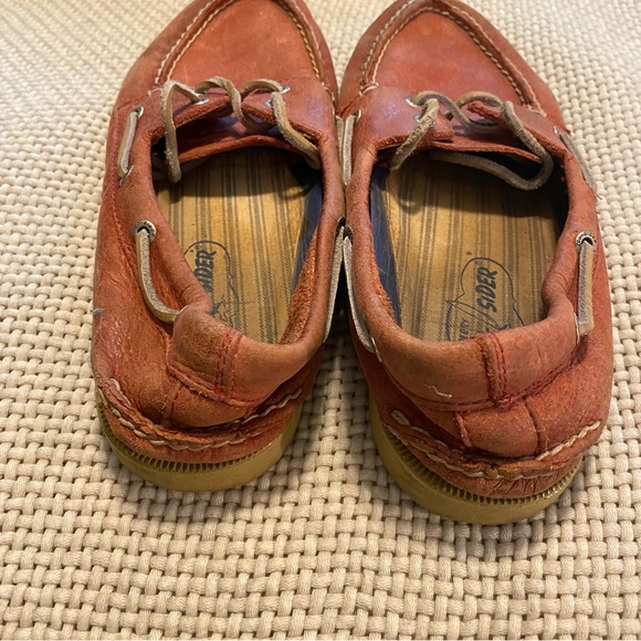 Men’s Sperry Topsiders Red Leather weathered size 9M Hard to find color - Picture 2 of 5